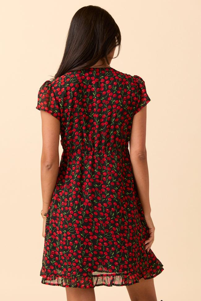 Amari Black Cherry Print Dress SALE Girls Product Image