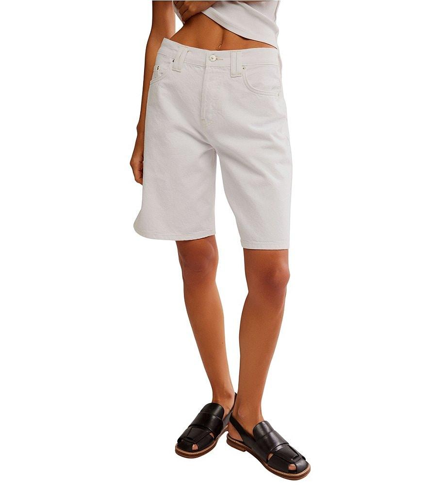 Free People We The Free Montana Mid Rise Bermuda Denim Shorts Product Image