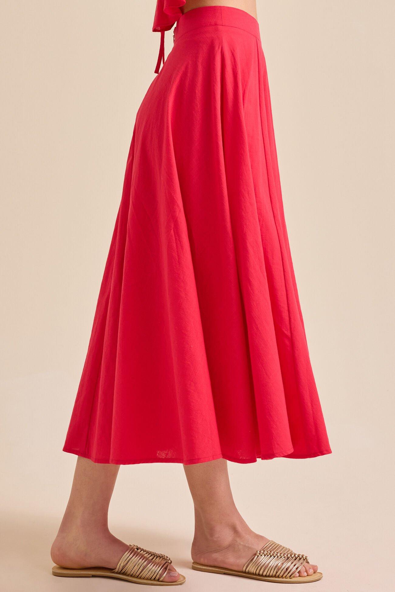 Grace Linen Midi Skirt Product Image