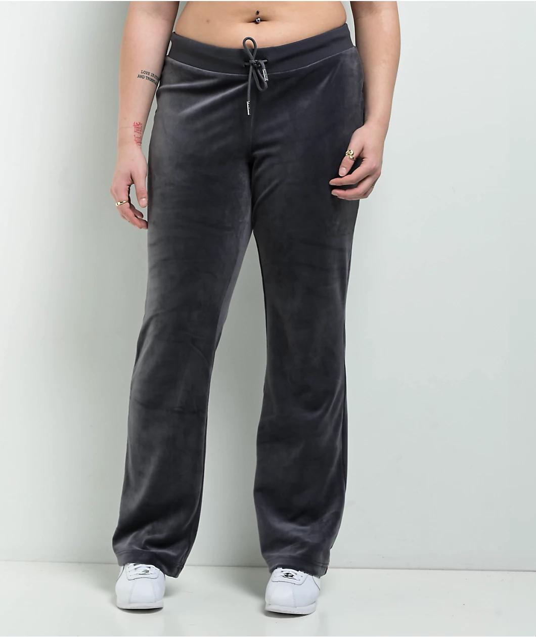 Juicy Couture OG Big Bling Titanium Velour Track Pants Product Image