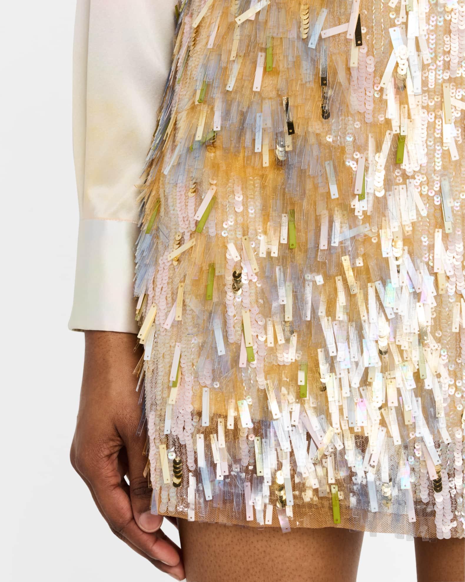 Hand Embroidered Sequin Mini Skirt Product Image