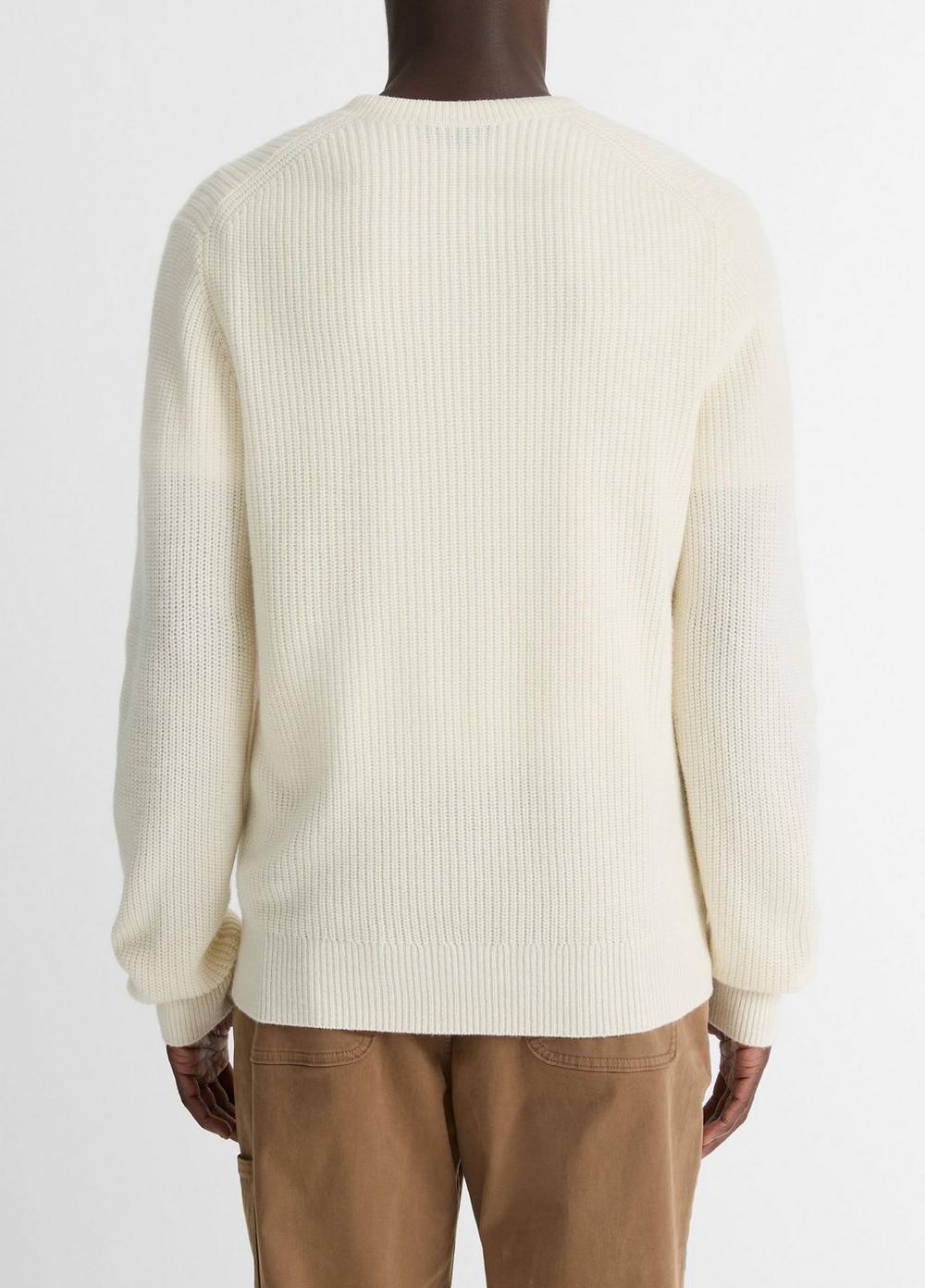 Shaker-Stitch Wool-Cashmere V-Neck Sweater Product Image