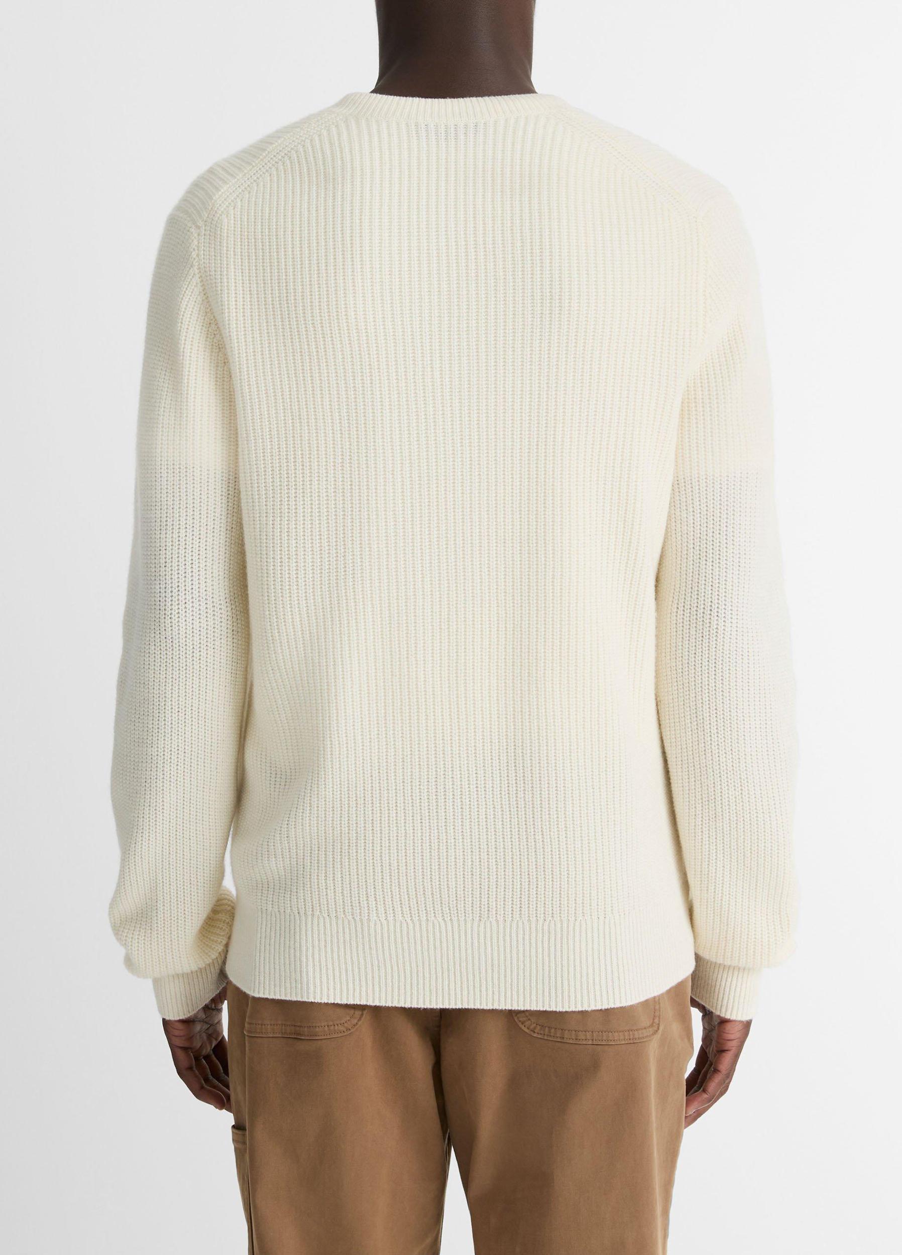 Shaker-Stitch Wool-Cashmere V-Neck Sweater Product Image