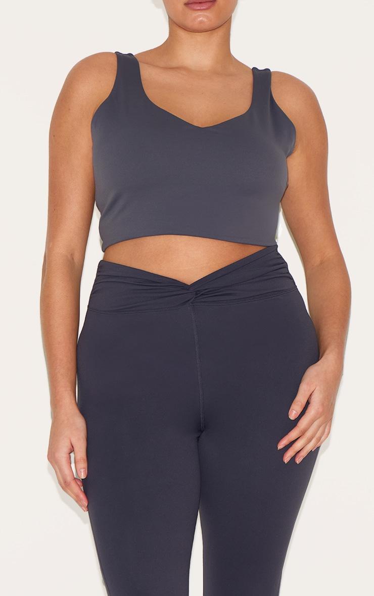 Charcoal Sculpt Twist Front Gym Leggings Product Image