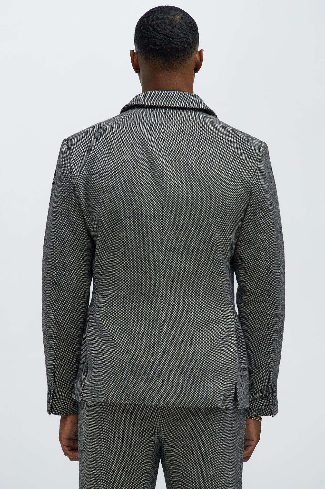 Hancock Tweed Textured Blazer - Charcoal Product Image