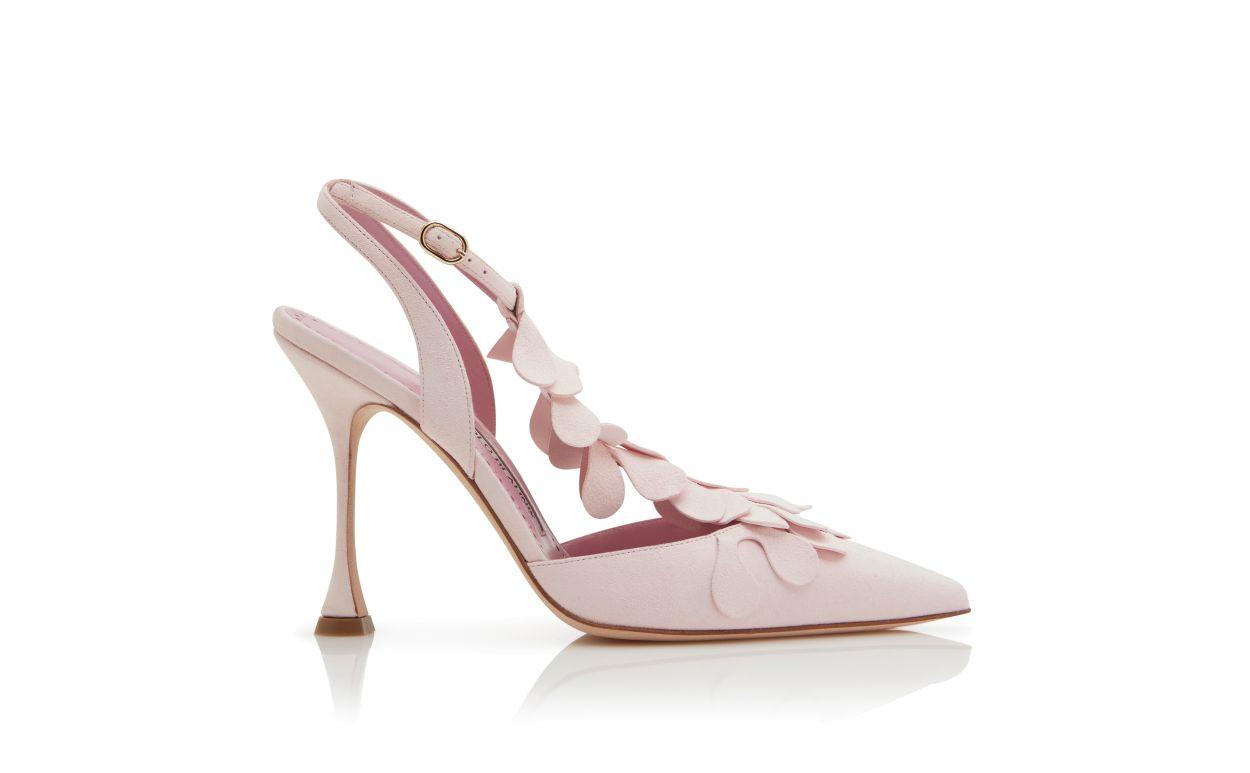 MARWAM Pink Suede Ankle Strap Pumps Product Image