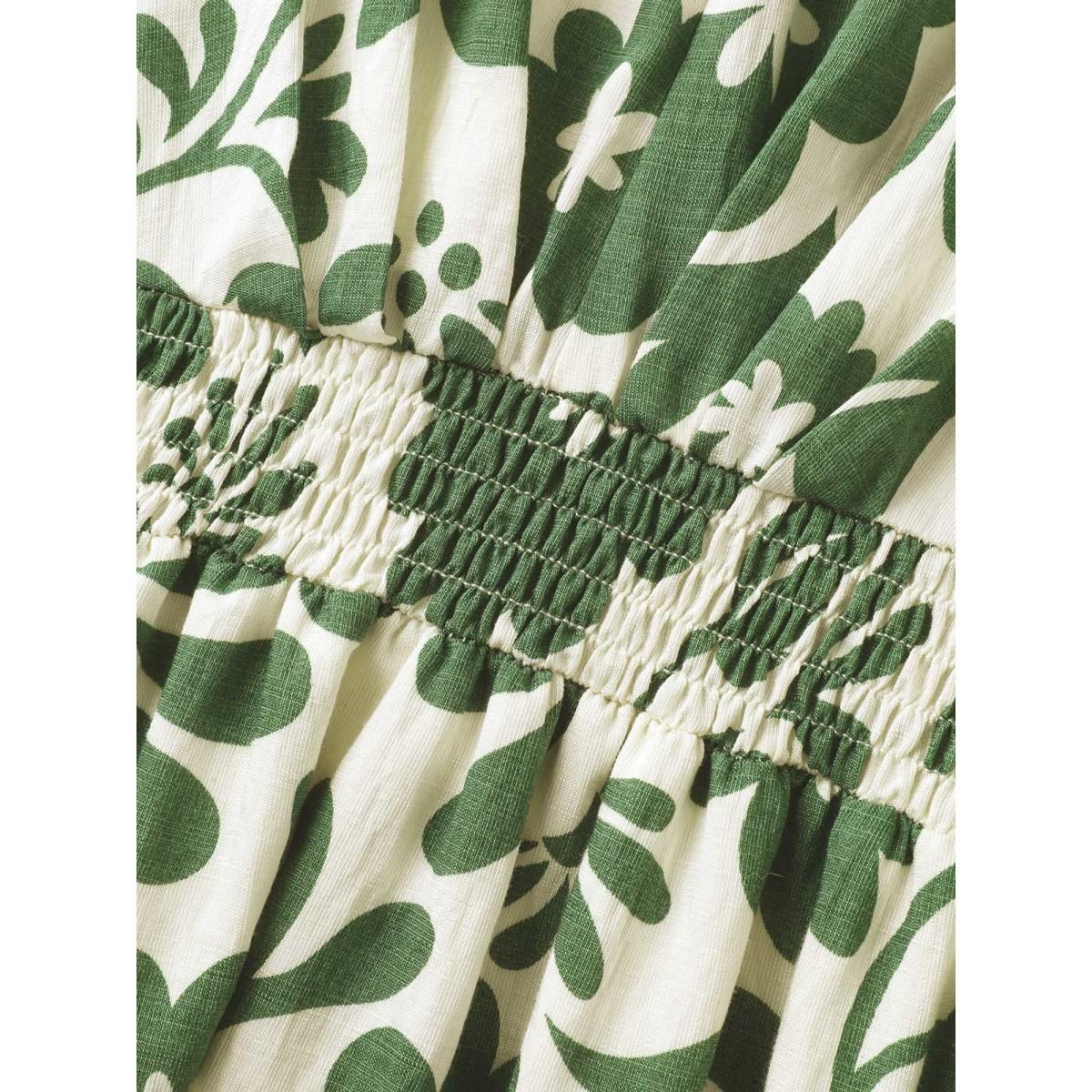 Plus Size Large Floral Print Pockets Midi Dress Truegreen Women Slit V-neck Short sleeve Curvy BloomChic 14-16/1X Product Image