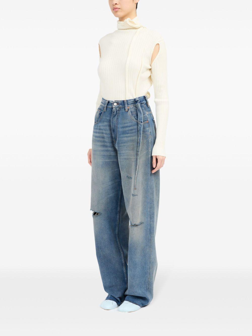 pleated bootcut jeans  Product Image
