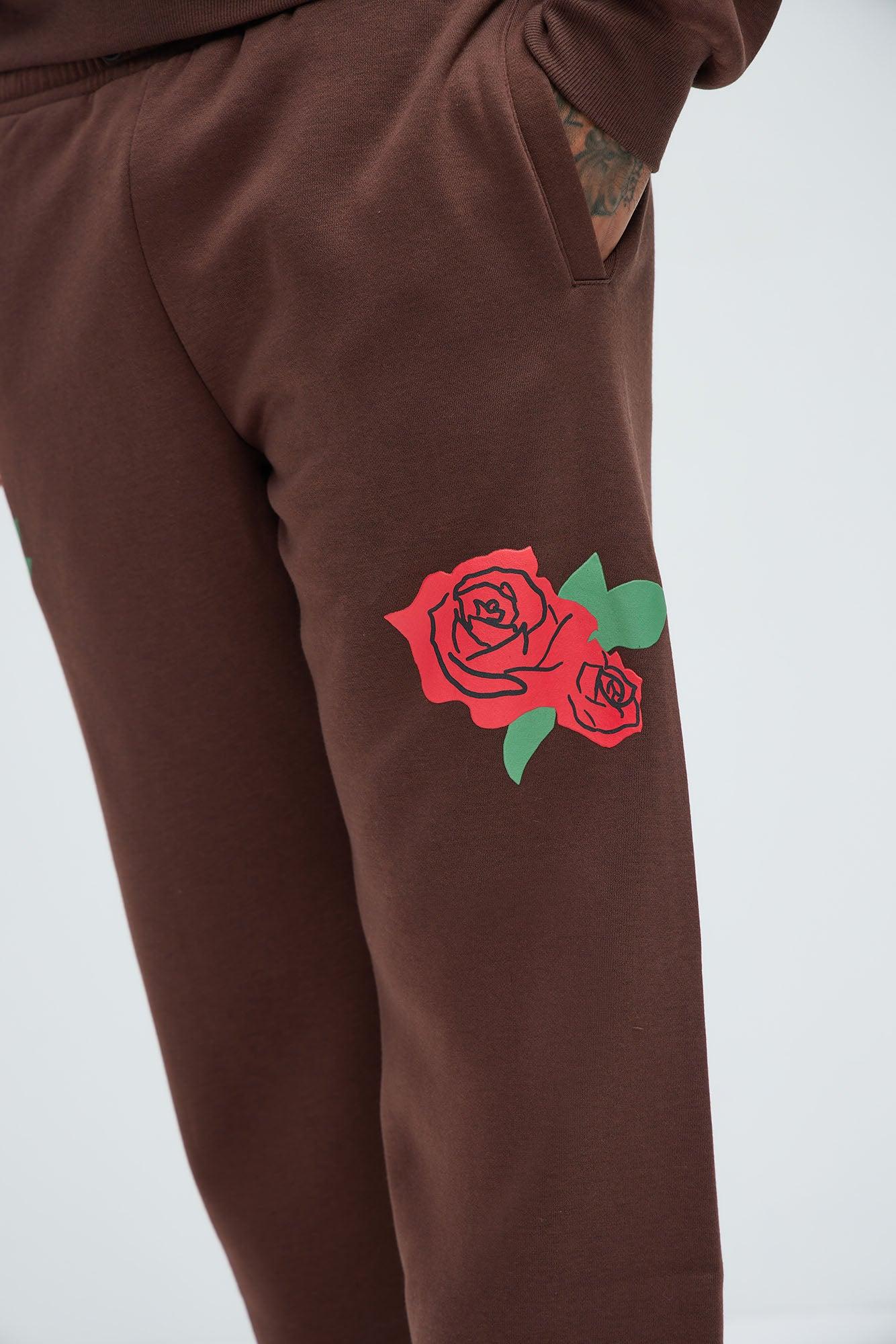 Give Me My Flowers Jogger - Brown Product Image