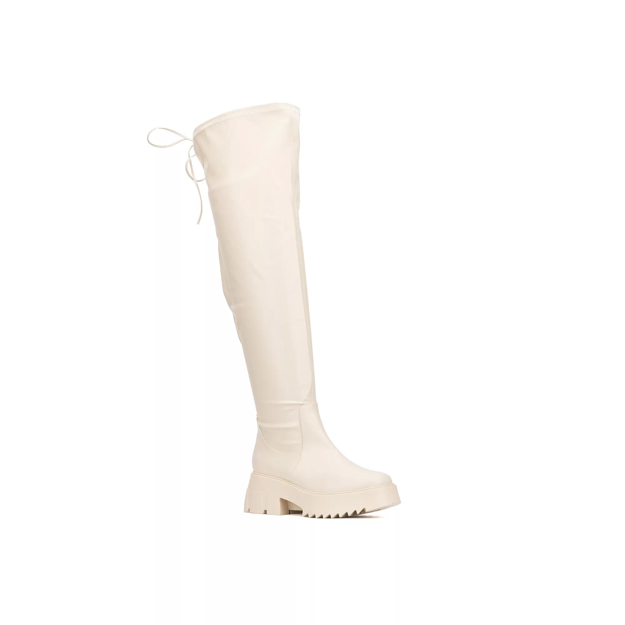 Fashion to Figure Nadine Women's Extra Wide Calf Thigh-High Boots, Size: 9 Wide, Ivory Product Image
