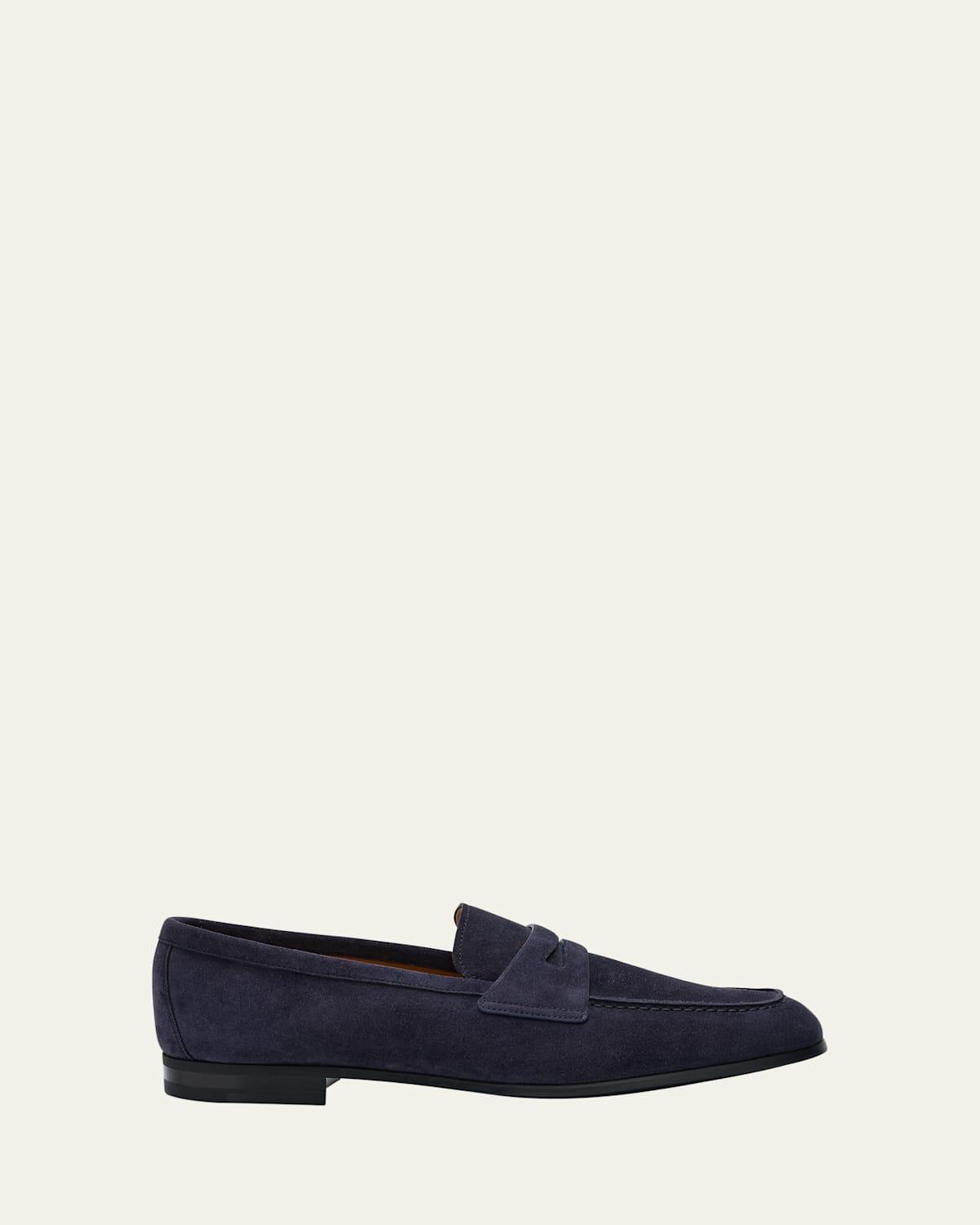 Mens Milton Suede Rubber-Sole Penny Loafers Product Image