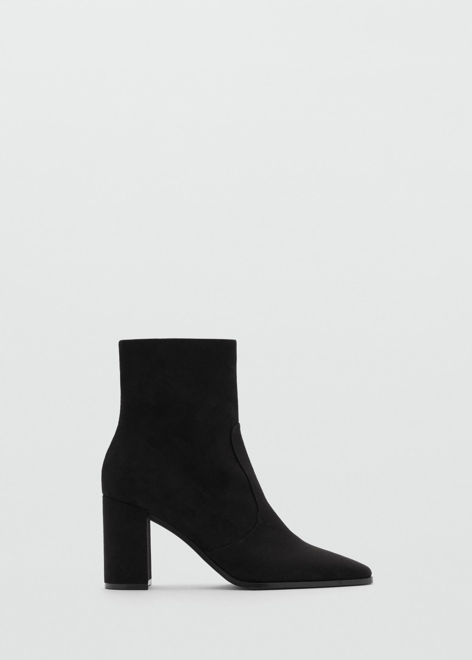 Suede block-heel ankle boots - Women | MANGO USA Product Image