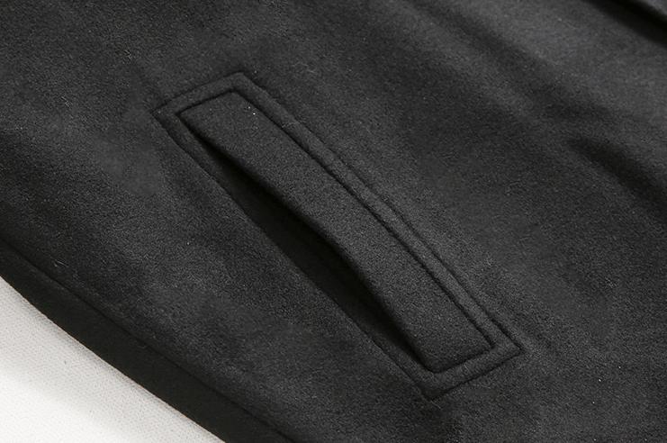 RT No. 6158 BLACK STAND COLLAR WOOLEN VARSITY JK Product Image