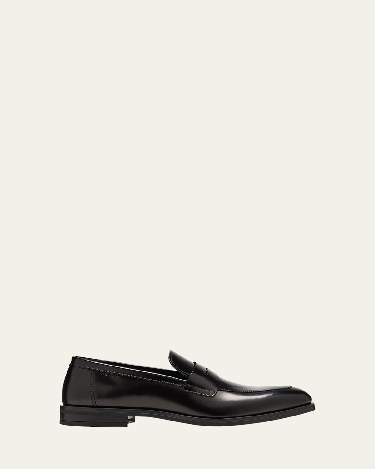 Mens Club Burnished Leather Penny Loafers Product Image