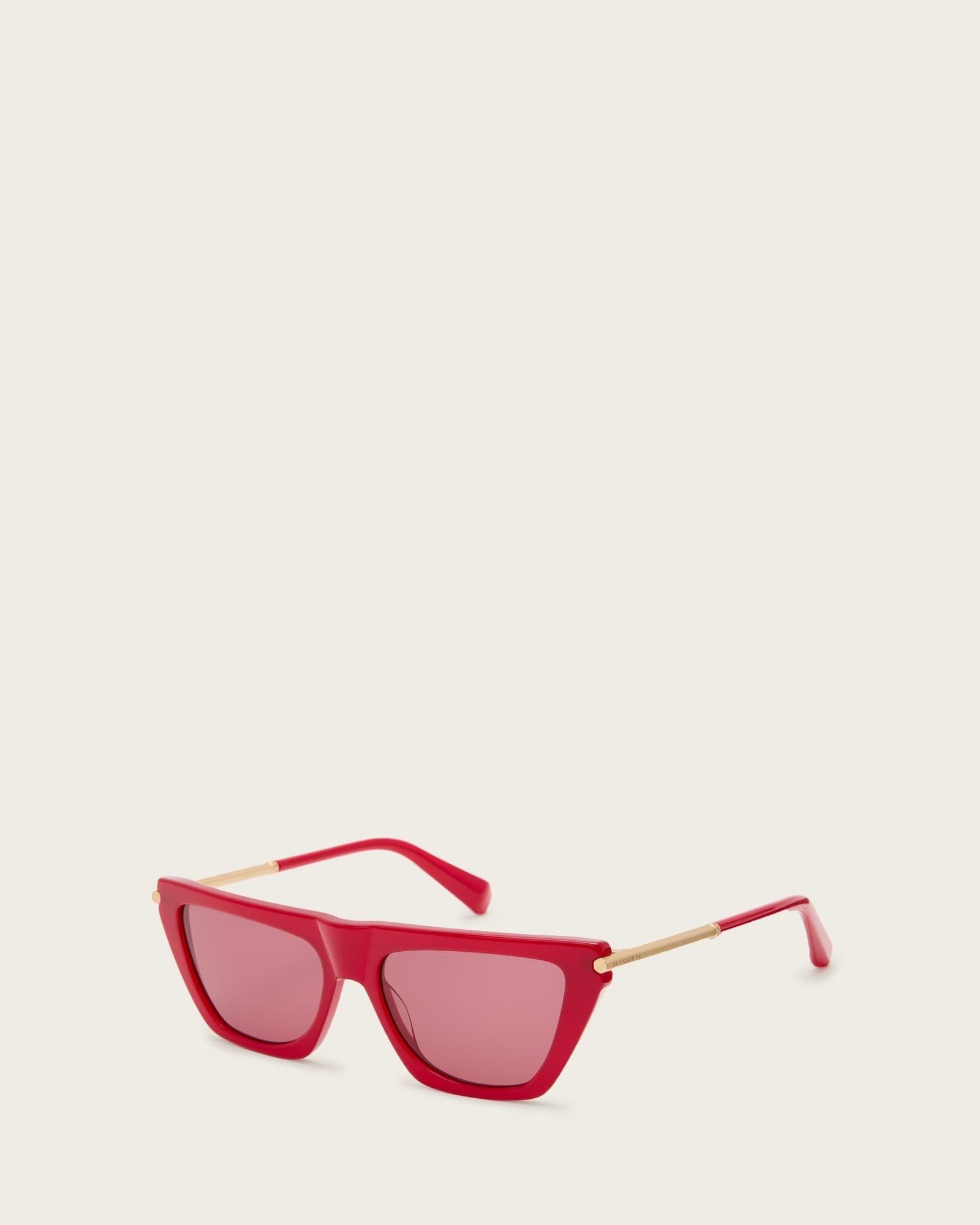 Minka Flat Top Cat Eye Sunglasses LIPSTICK RED | ALLSAINTS US Product Image