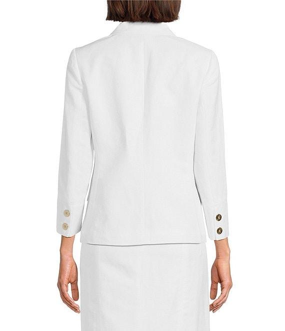 Kasper Linen Blend Notch Collar One-Button Jacket Product Image