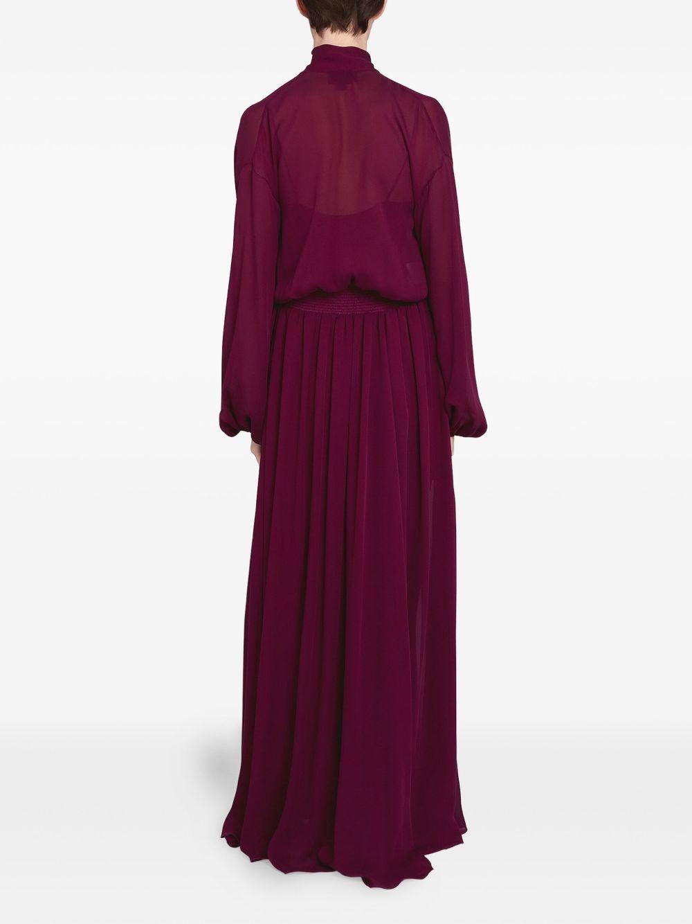 tie-neck silk maxi dress Product Image
