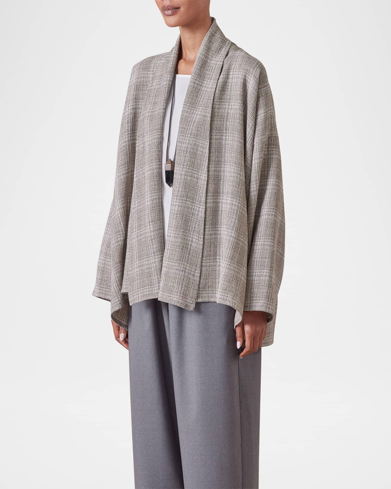 Wide A-Line Scrunch Shawl-Collar Jacket (Mid Plus Length) Product Image