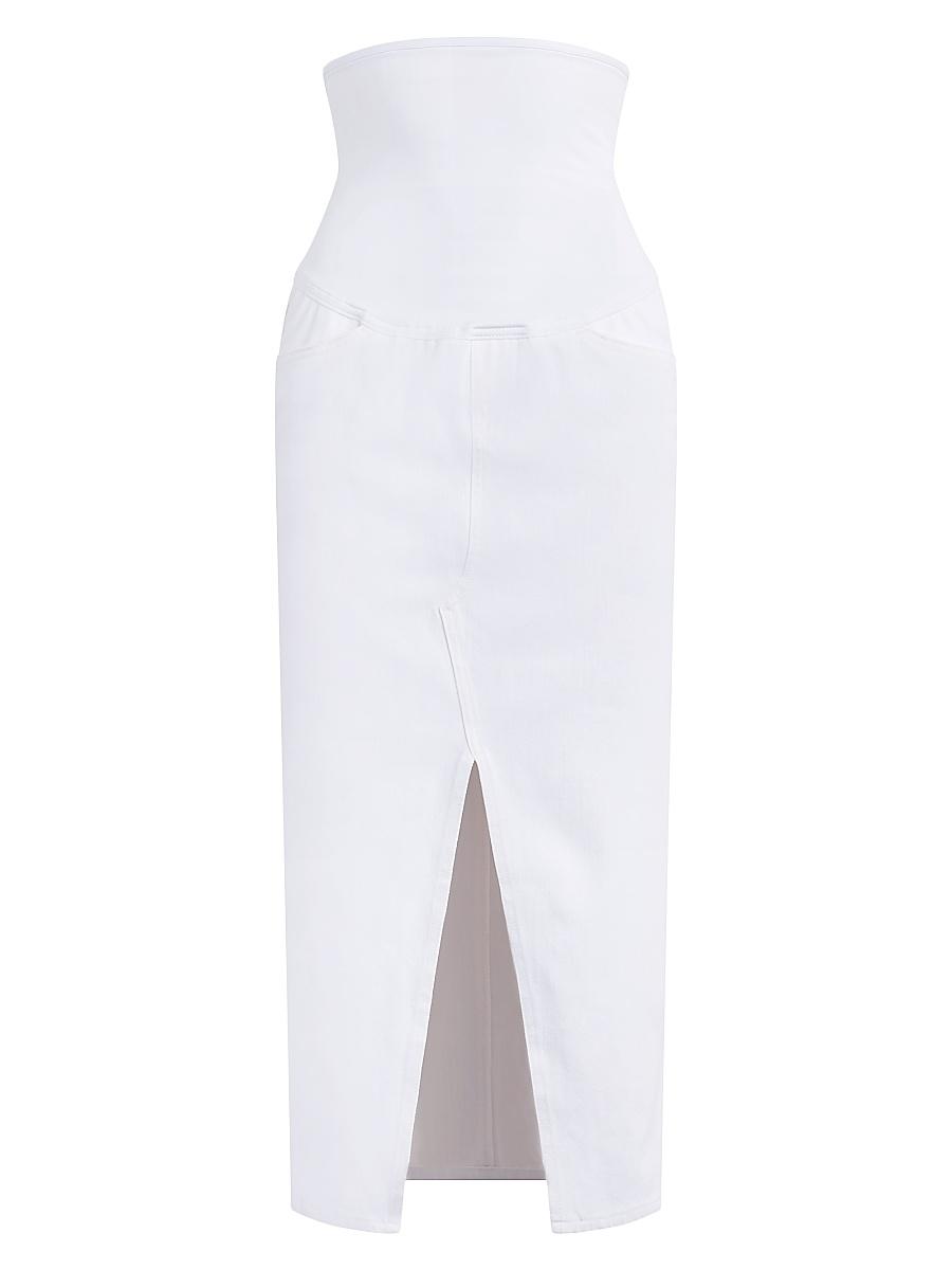 Womens Maternity Denim Maxi Skirt Product Image