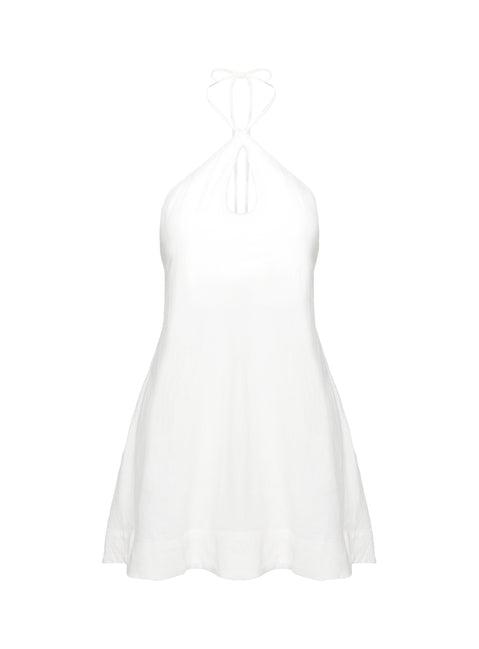 Thomasina Linen Halter Dress White Product Image