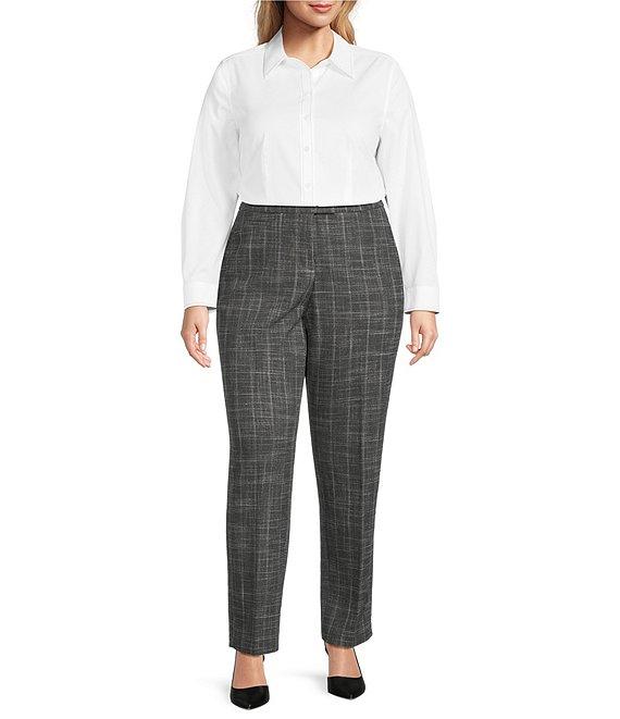 Investments Plus Size Static Grid 5TH AVE fit Straight Leg Tummy Control Pants Product Image