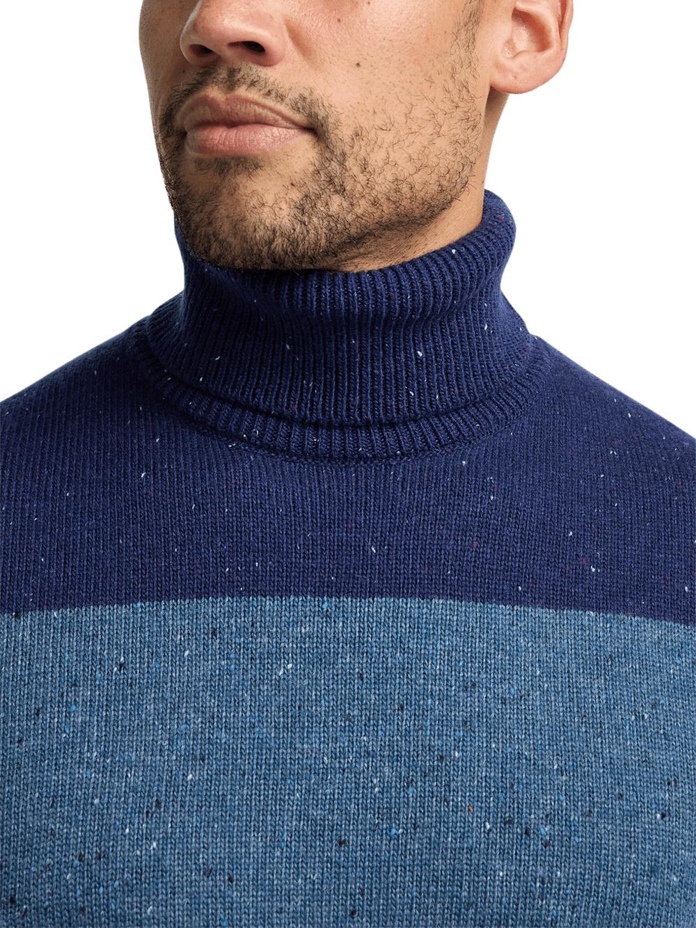 Donegal Turtleneck Sweater - Blue Product Image