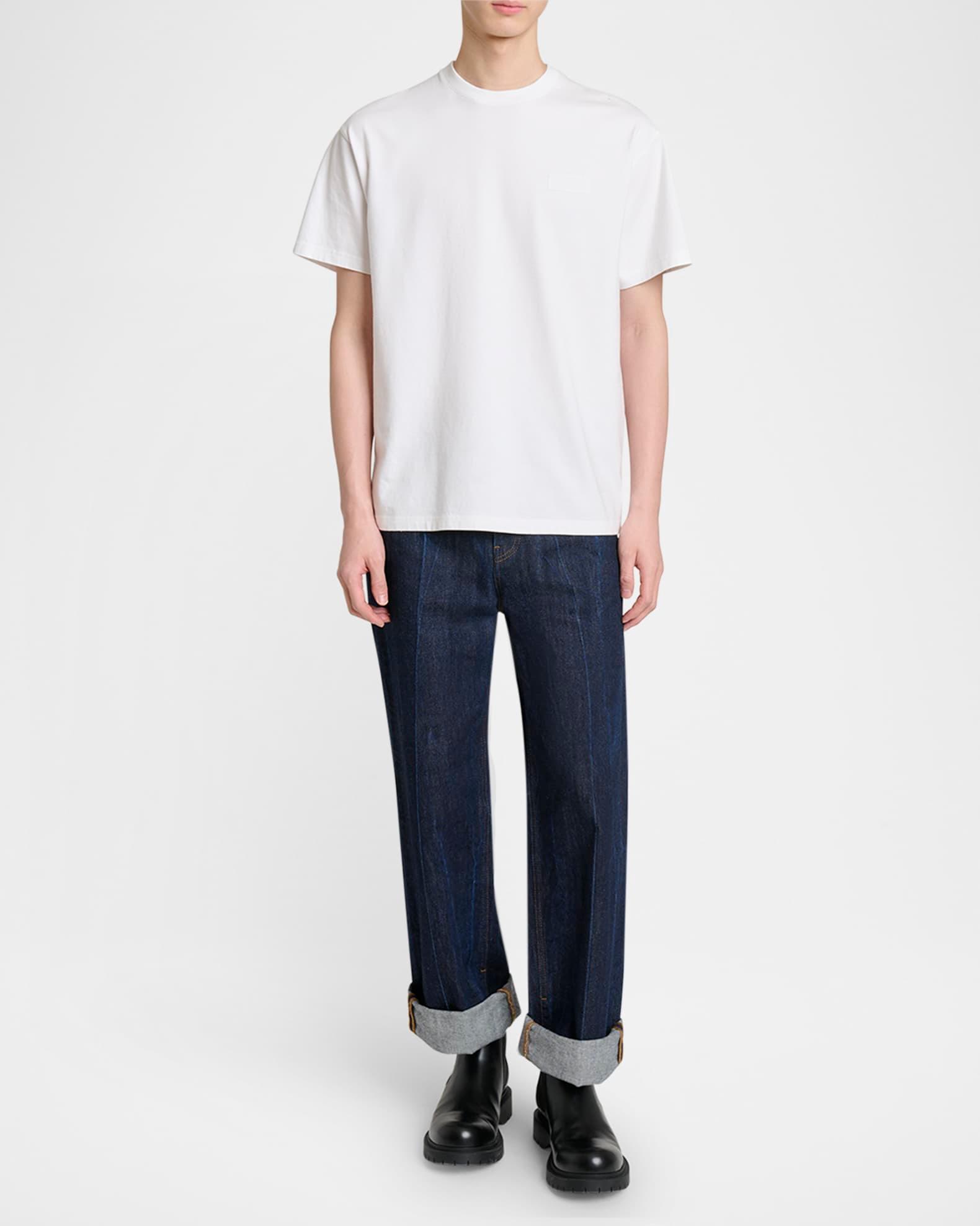 Men's Cuffed Wide-Leg Jeans Product Image