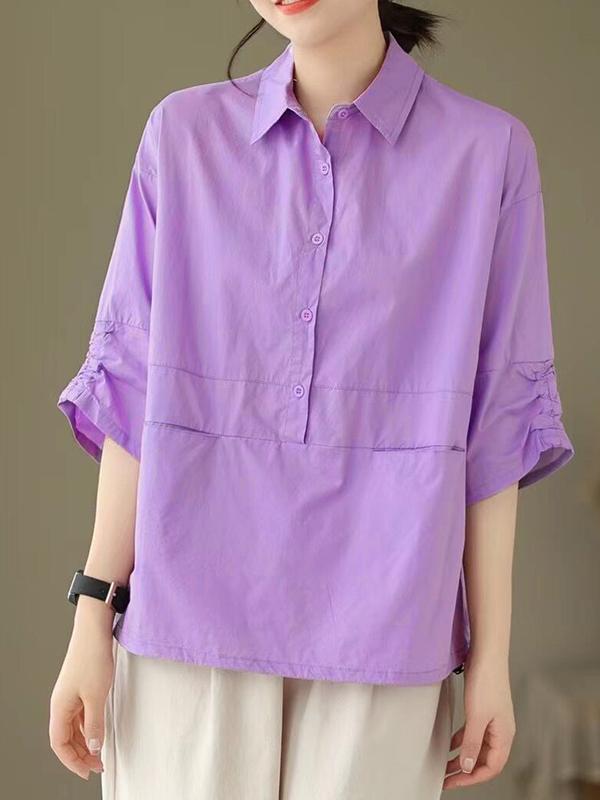 Loose Short Sleeves Zipper Hooded T-Shirts Tops Product Image