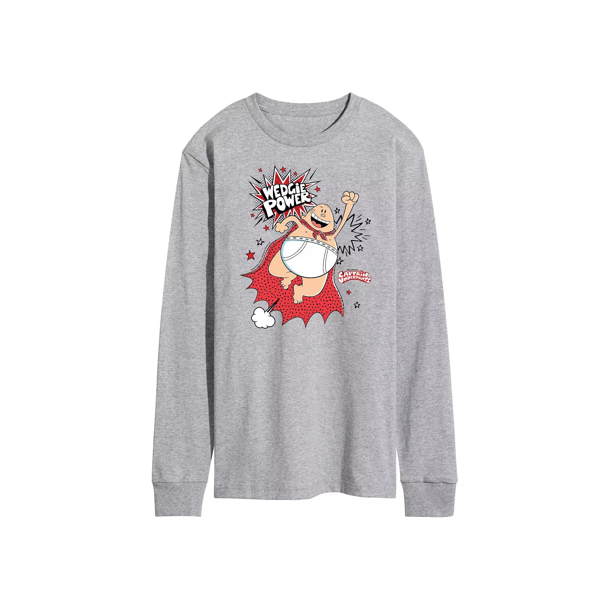 Men's Captain Underpants Wedgie Power Long Sleeve Graphic Tee,  Product Image