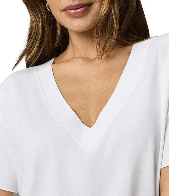 Splendid Kacey Knit Jersey Short Sleeve V-Neck Tee Shirt Product Image