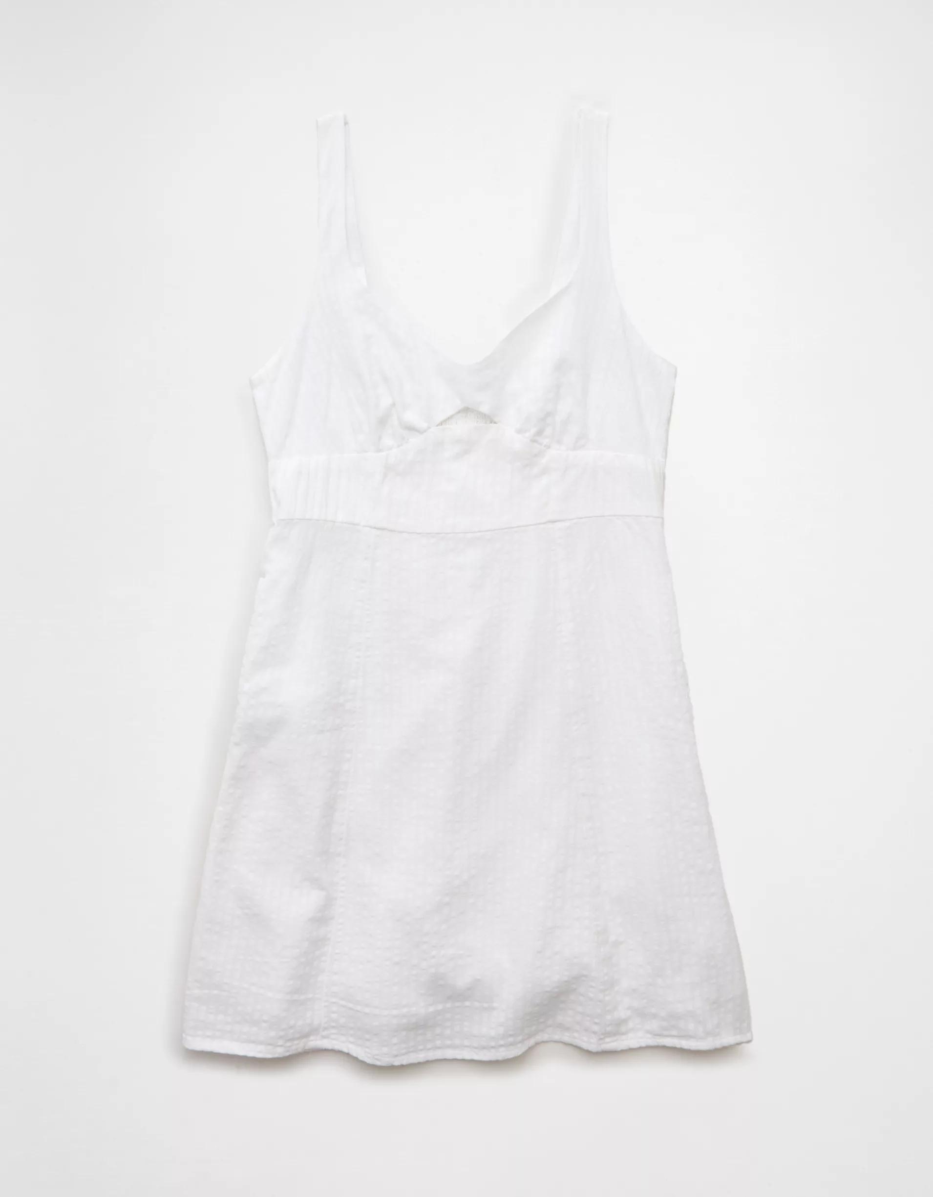 AE Linen-Blend Cut-Out Mini Dress Product Image