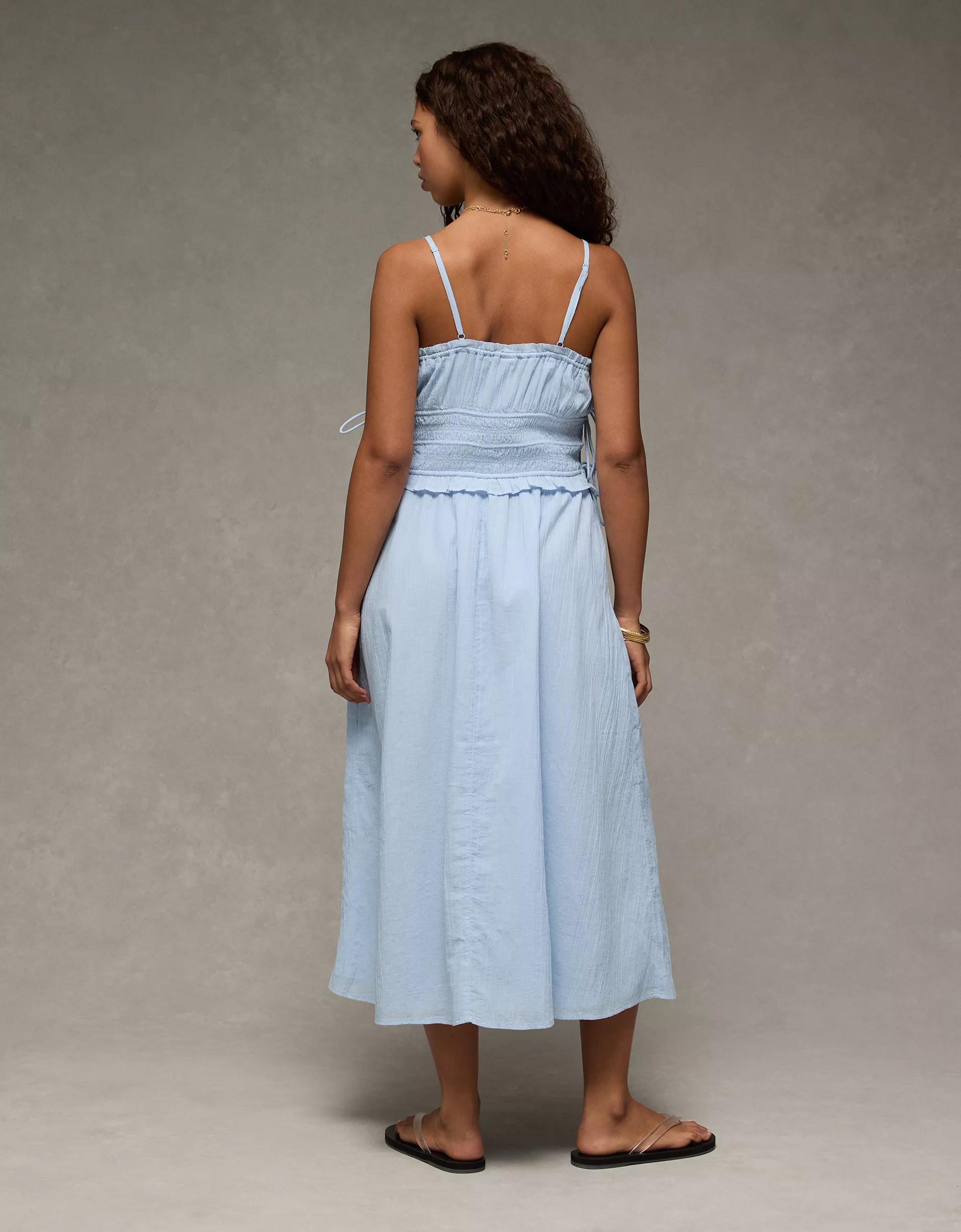 AE Corded Smocking Midi Dress Product Image