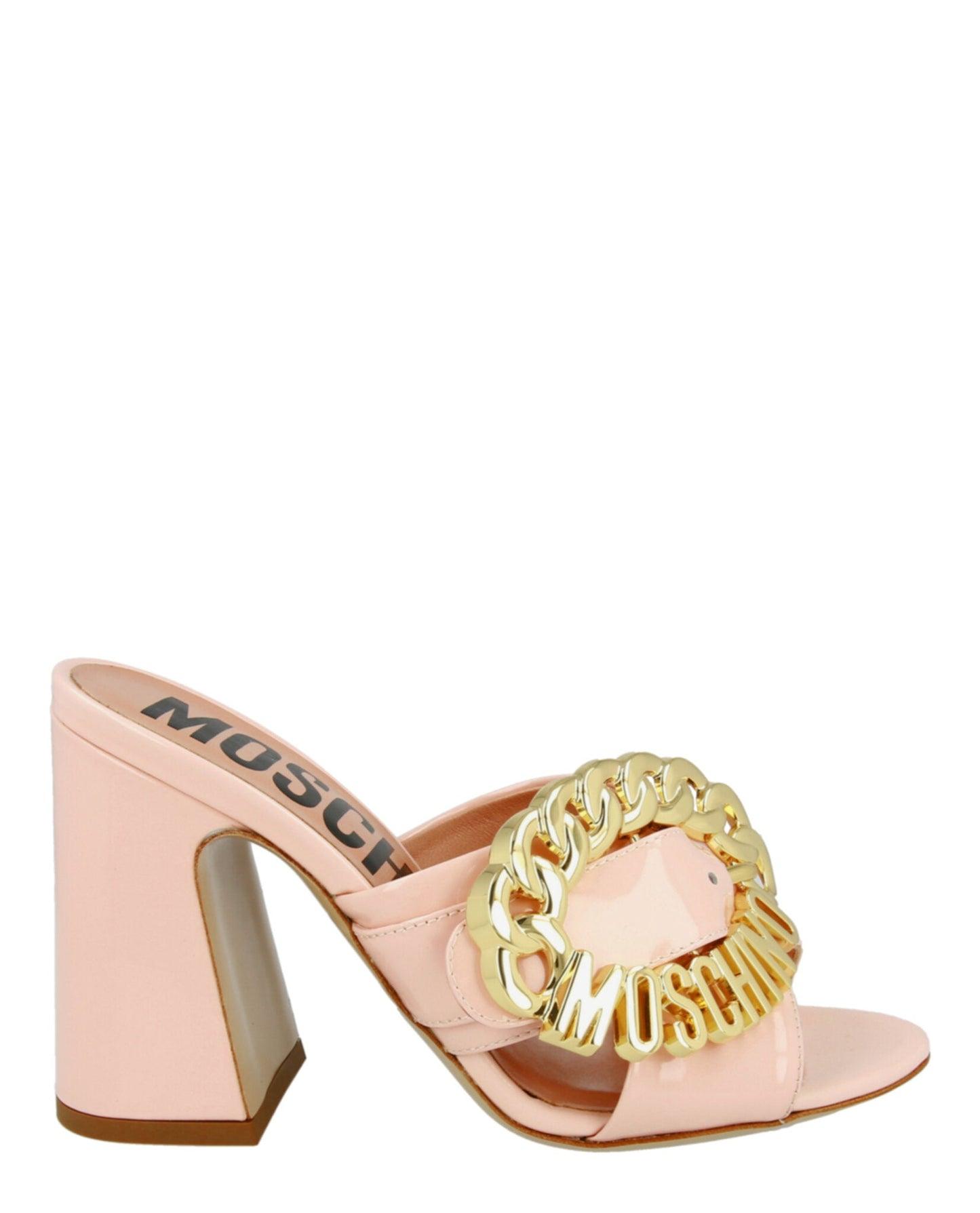 Moschino Logo Buckle Heel Sandals Product Image