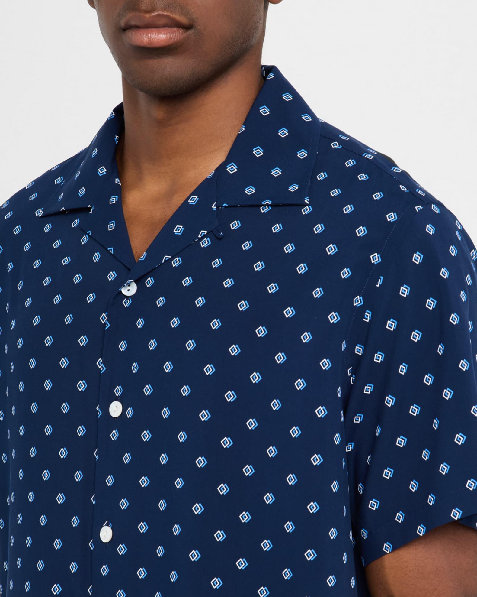 Men's Geometric-Print Camp Shirt Product Image