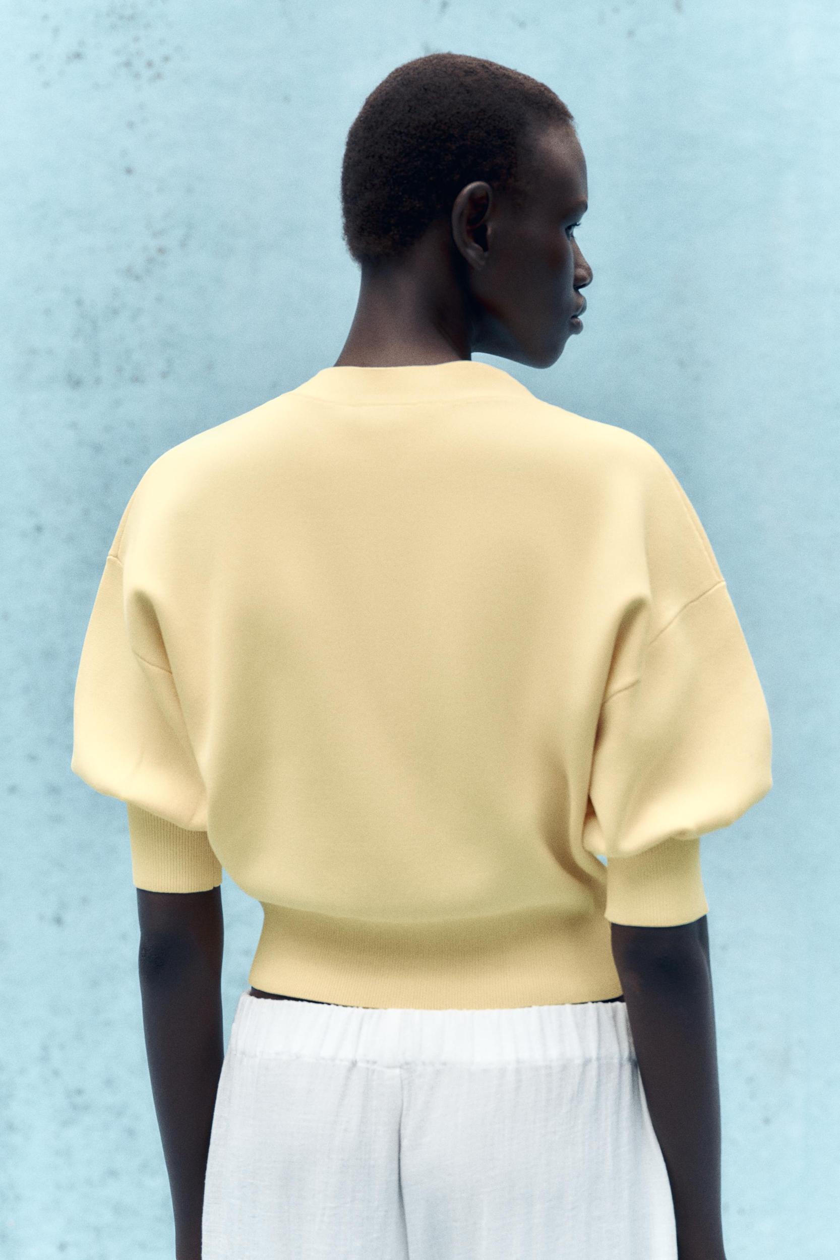 FRENCH SLEEVE KNIT CARDIGAN Product Image