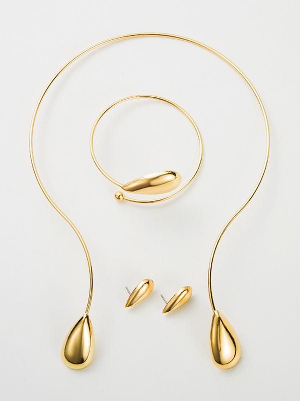 4 Pcs Geometric Bracelet Accessories + Drop Earrings + Necklaces Accessories Product Image