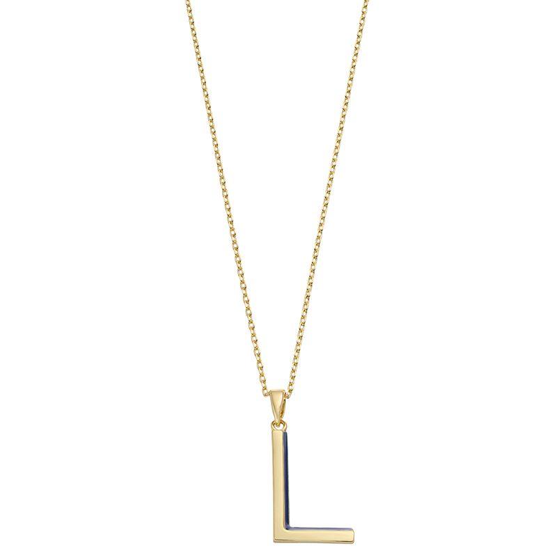 City Luxe Gold Tone Initial Charm Pendant Necklace, Womens Gold Tone L Product Image