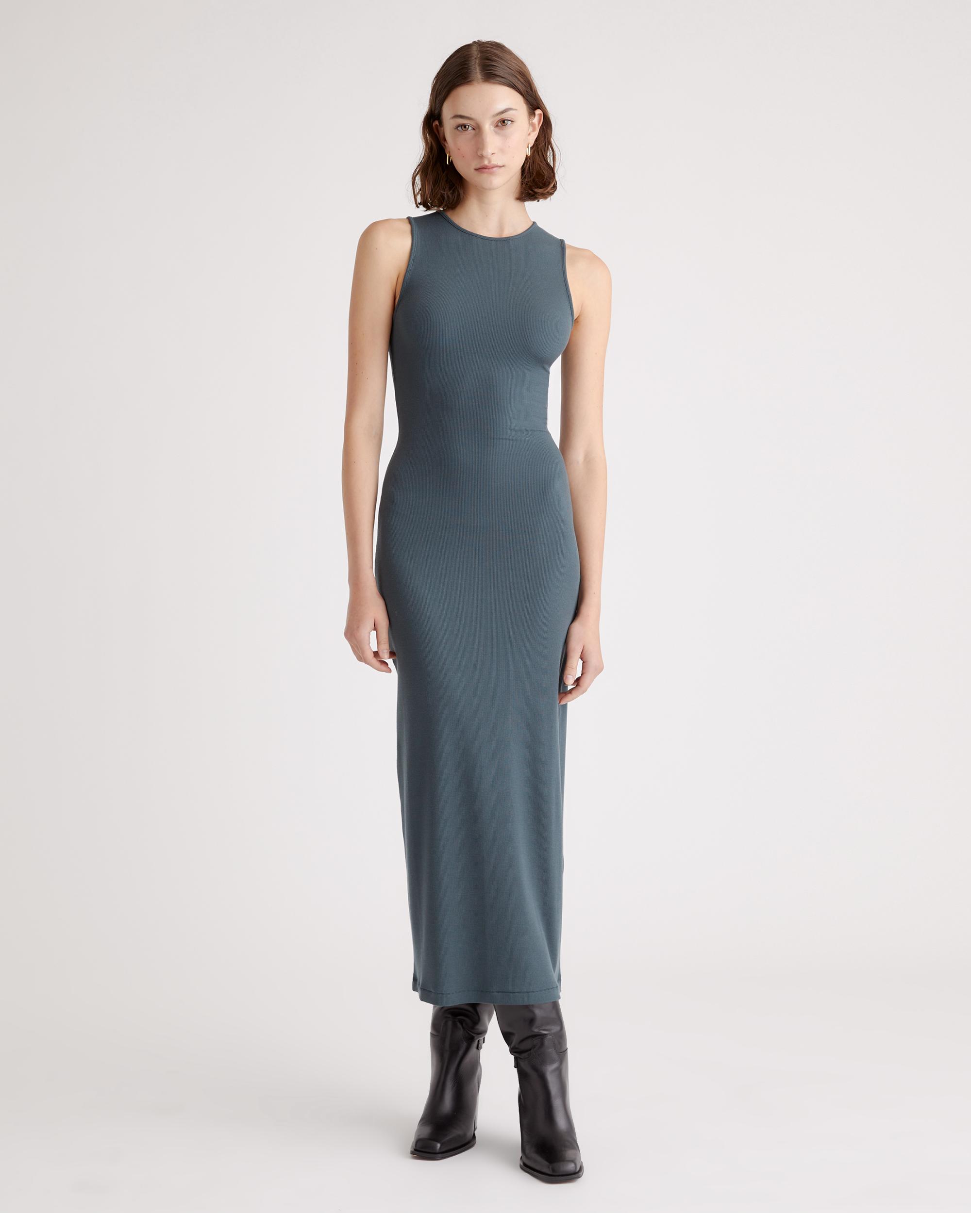Quince | Women's Tencel Rib Knit Tank Top Midi Dress Product Image