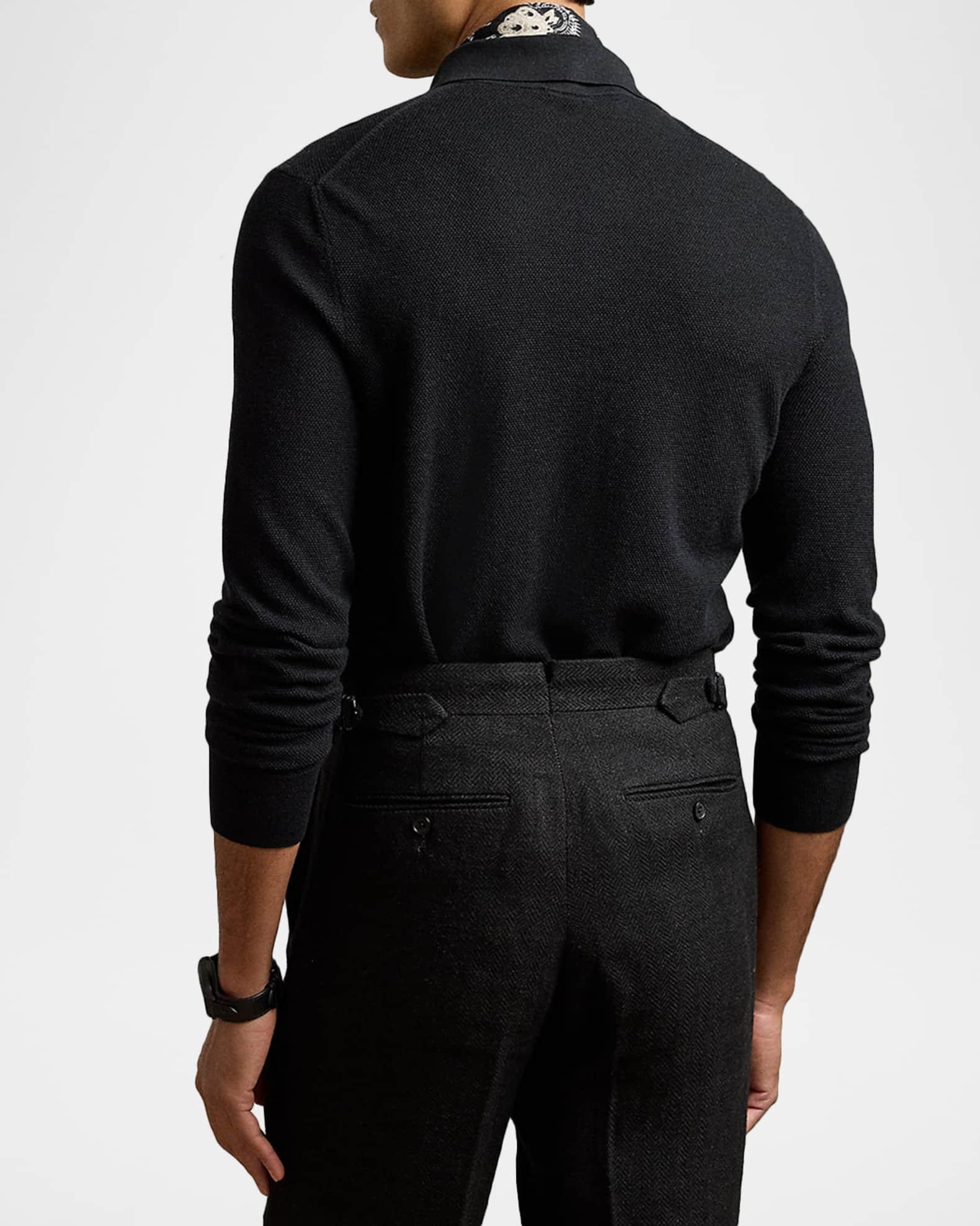 Men's Textured Mulberry Silk and Cotton Shirt Sweater Product Image