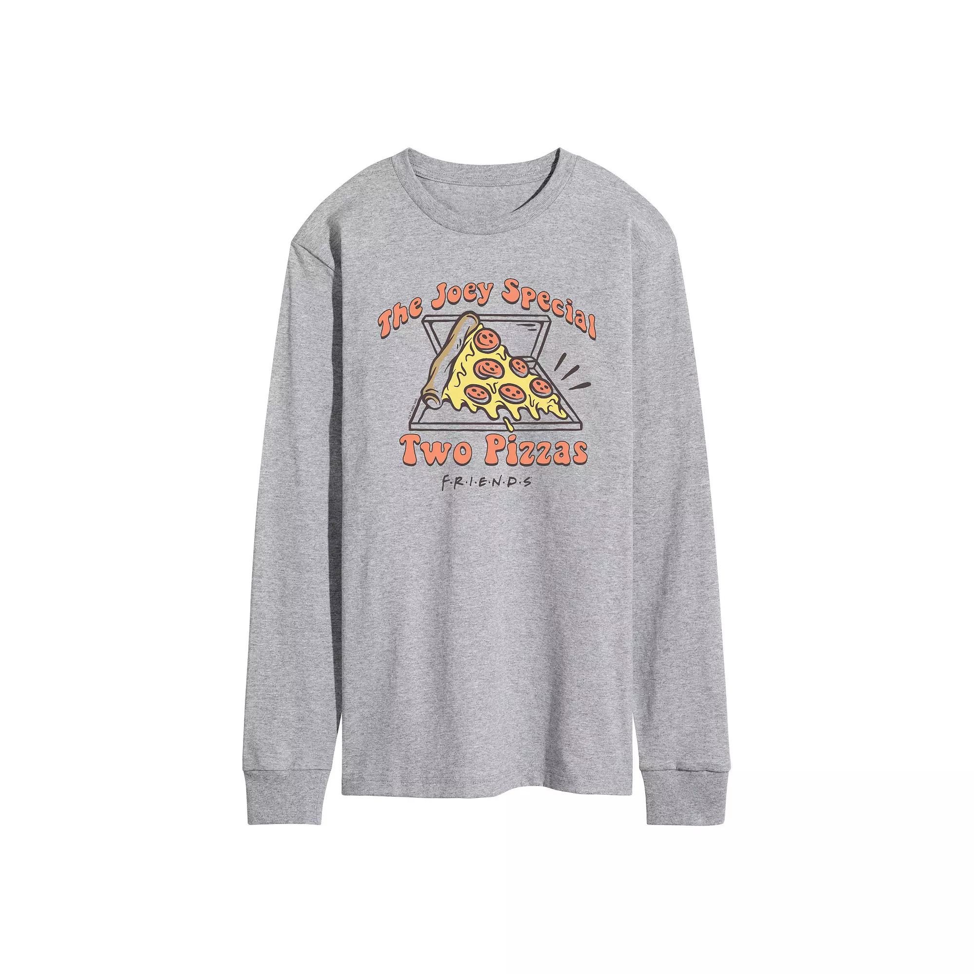 Men's Friends The Joey Special Two Pizzas Long Sleeve Graphic Tee,  Product Image