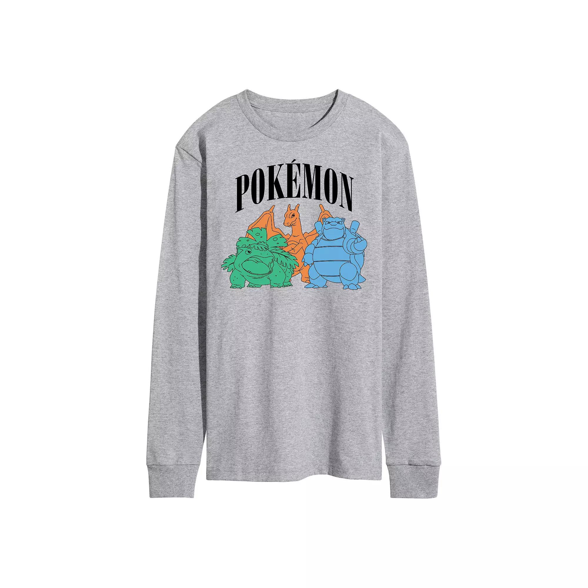 Men's Pokemon Group Long Sleeve Graphic Tee,  Product Image