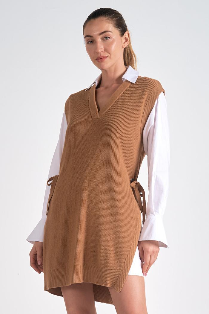 Sweater Dress with Shirt Product Image