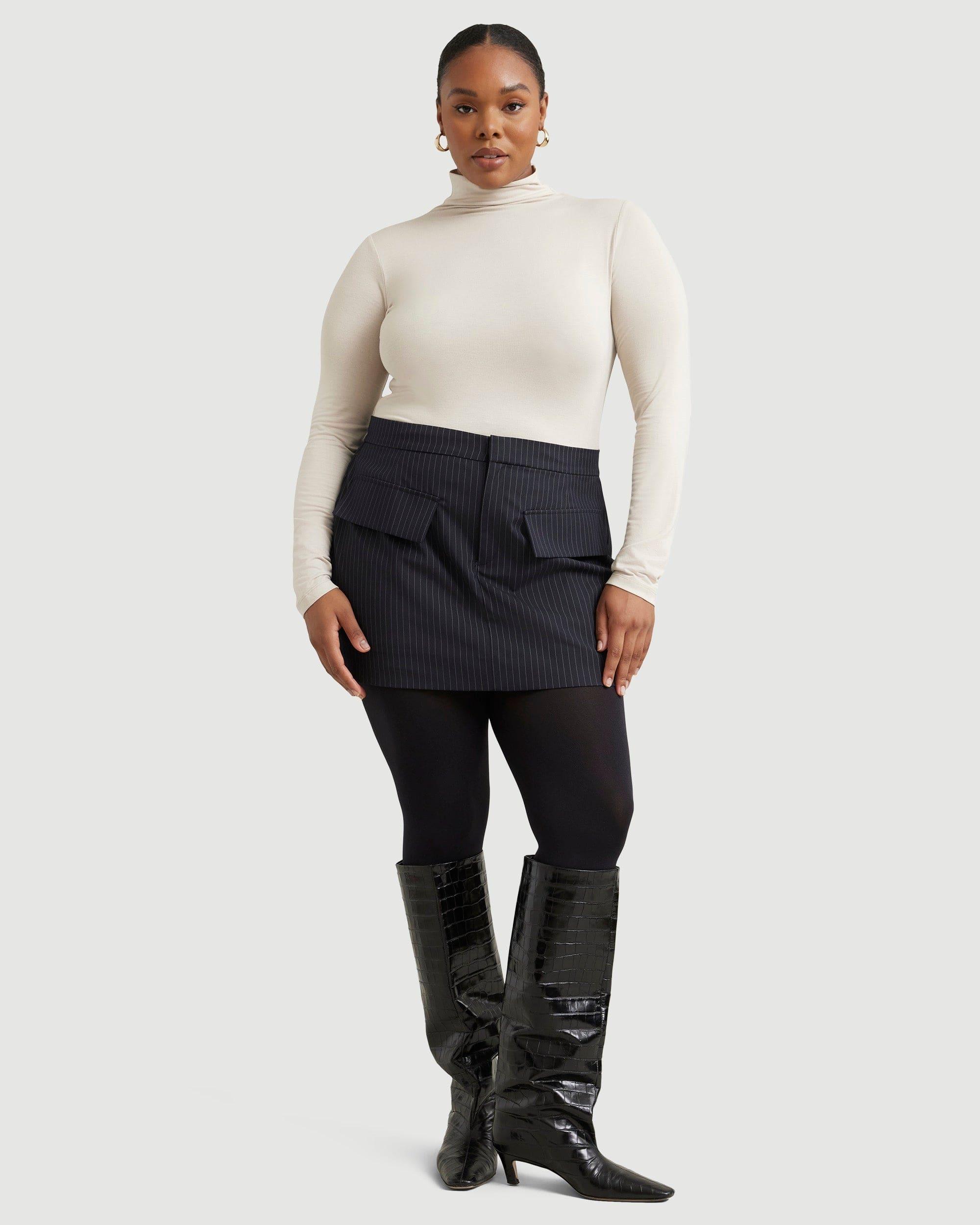 Ava Mock-Neck Long-Sleeve Tee Product Image