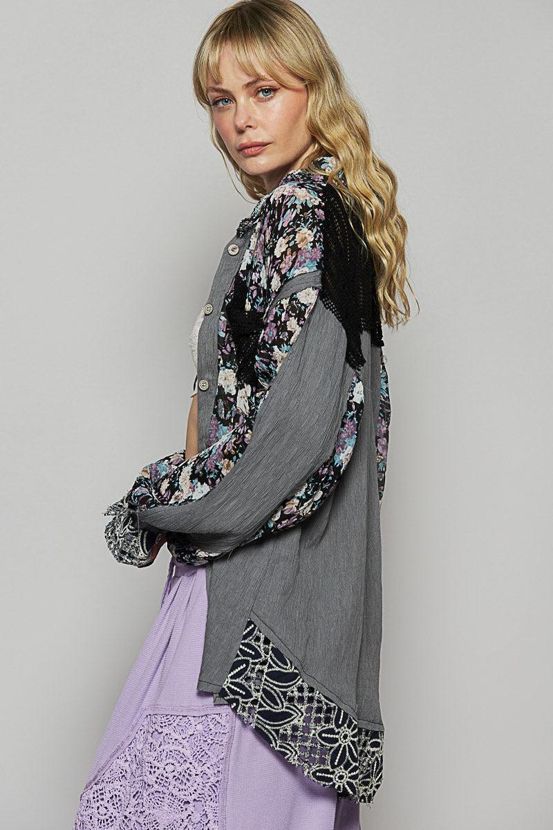 Lace & Floral Shirt Product Image