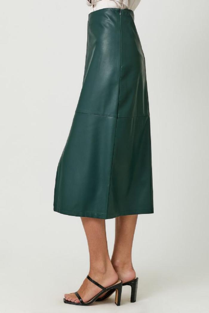LEATHER MIDI SKIRT Product Image