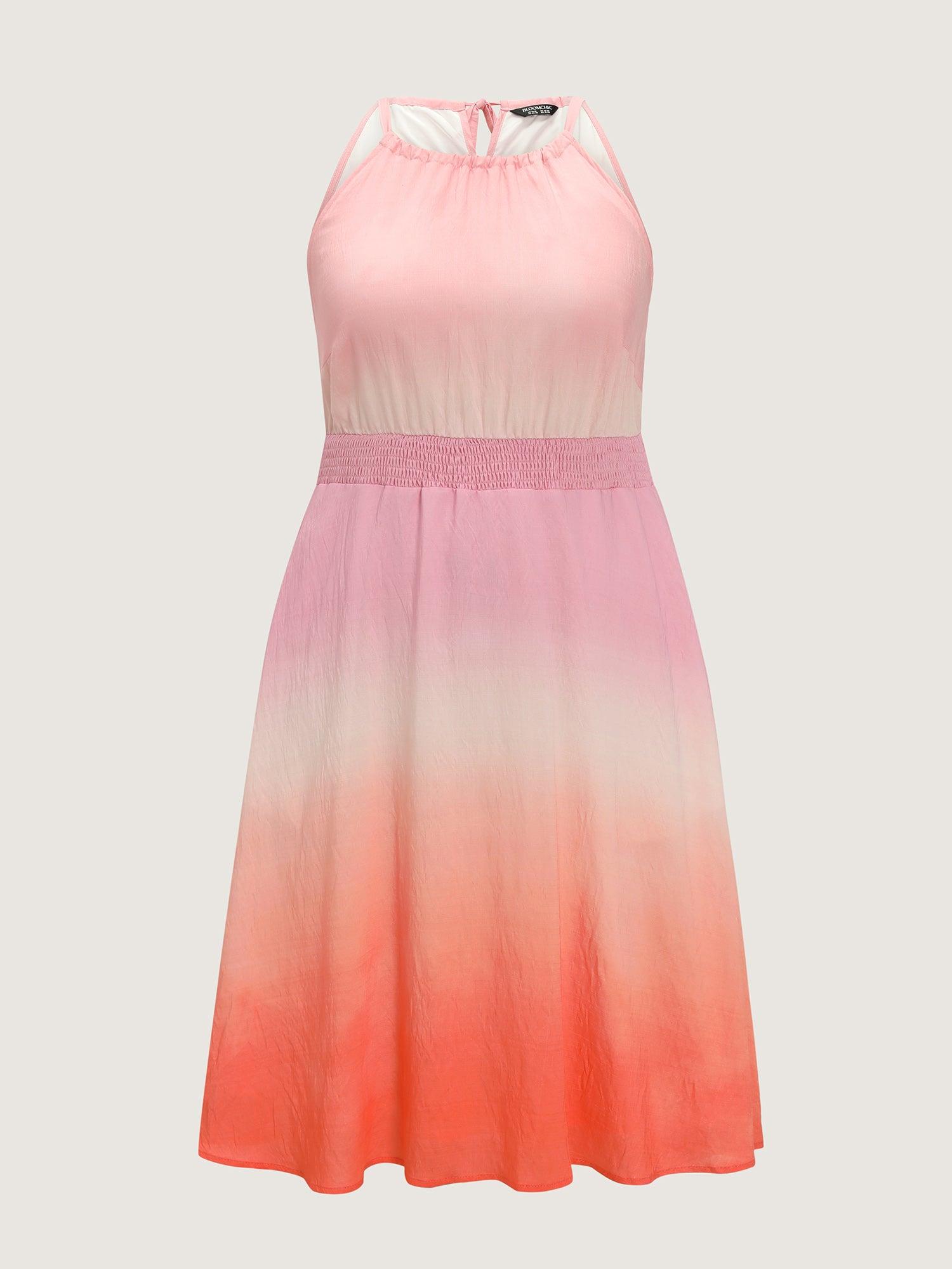 Supersoft Gradient Halter Neck Midi Dress Female Product Image