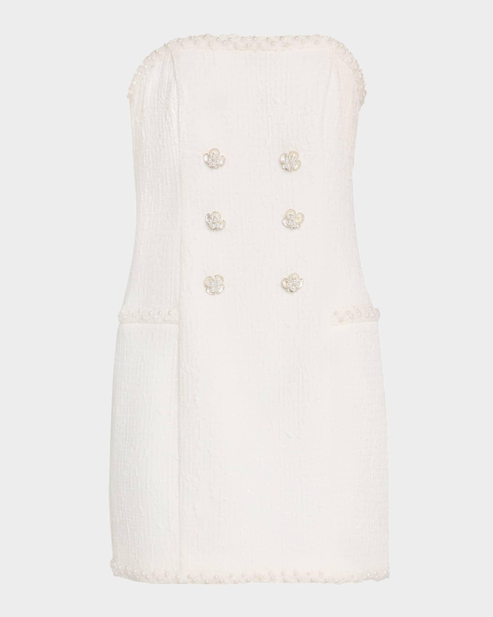 Victoria Strapless Beaded Boucle Mini Dress Product Image
