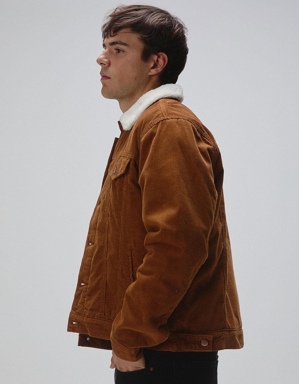 RSQ Mens Corduroy Sherpa Trucker Jacket - TAN Product Image