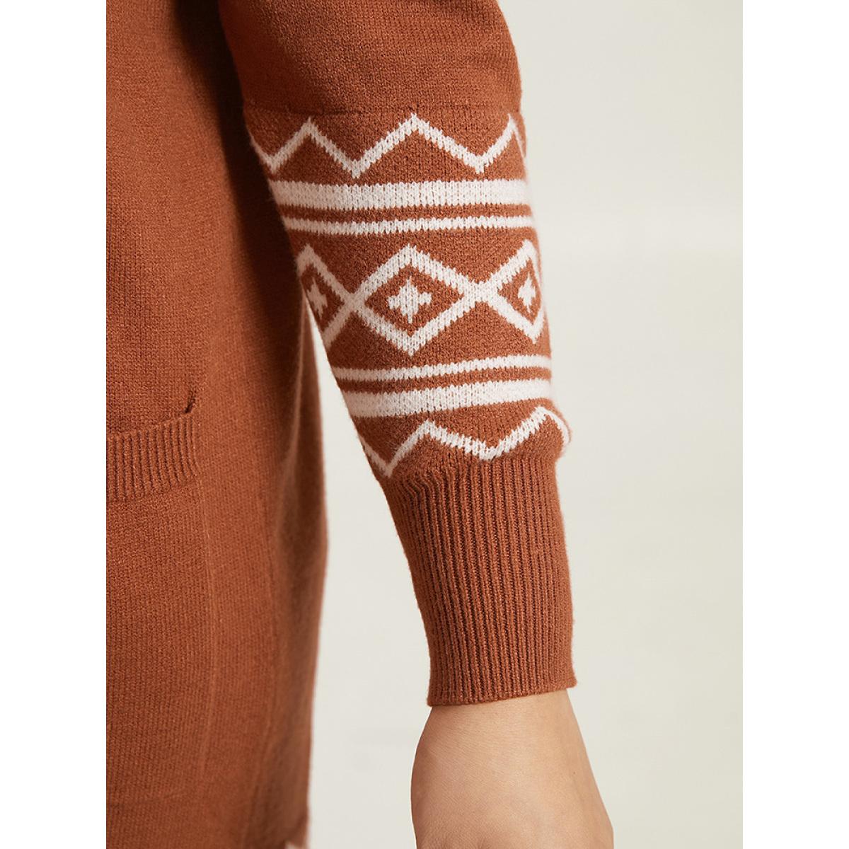 Plus Size Supersoft Essentials Bandana Split Side Cardigan Chocolate Women Casual Loose Long Sleeve Everyday Cardigans BloomChic 10/M Product Image