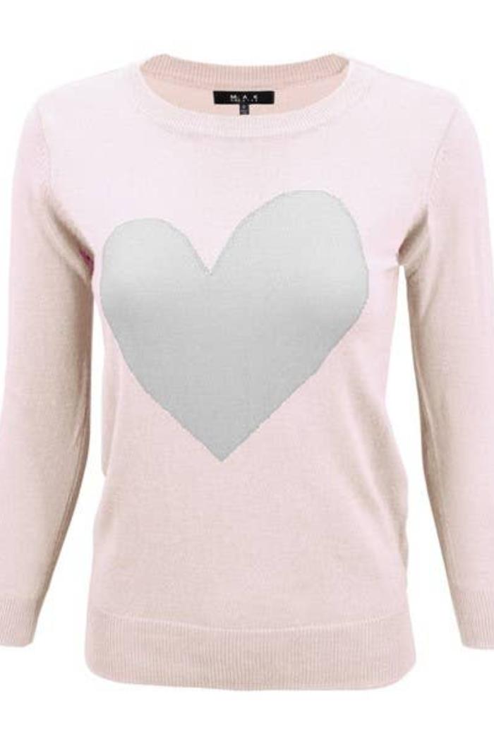 Love Heart Crew neck Pullover Sweater Product Image